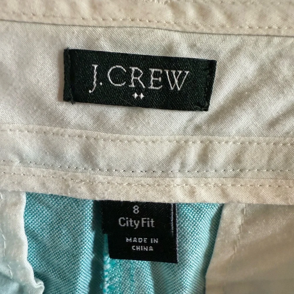 J Crew City Fit Women's Aqua Blue Cotton Shorts Size‎ 8